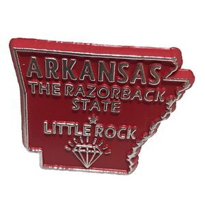Vintage Arkansas‎ State Rubber Fridge Magnet Natural State Travel Souvenir